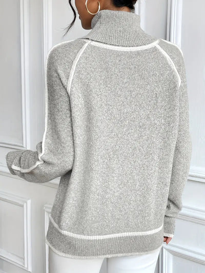 Contrasting Turtle Neck Sweater