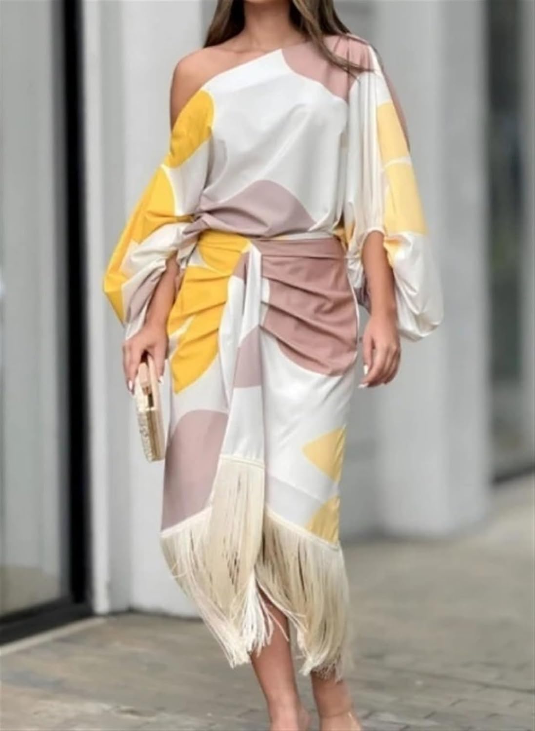 Talia™ | Satin Dress with Puff Sleeves