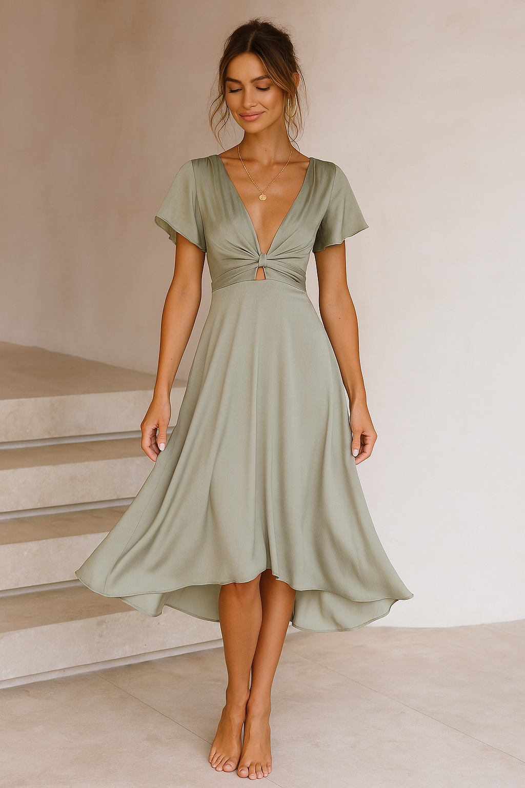 Brigit™ Flowy V-Neck Dress