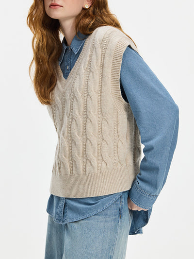 Cable Knit Sweater Vest