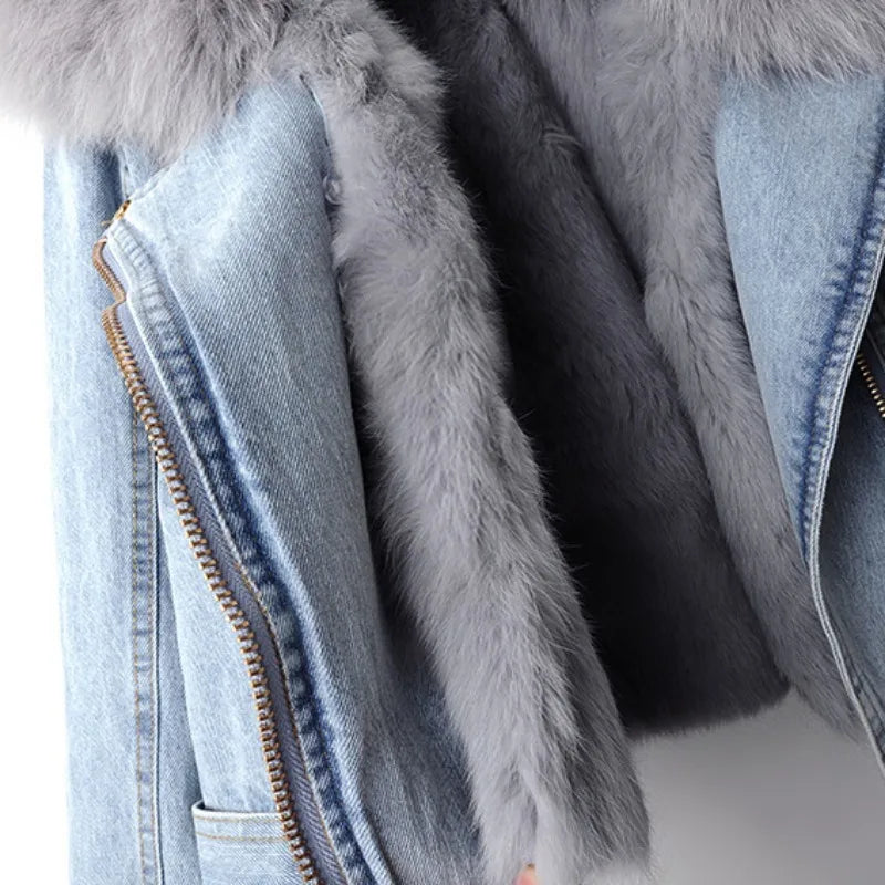 Moreau Fur Collar Denim Jacket