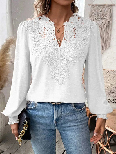 Clara™ Lace Detail V-Neck Blouse