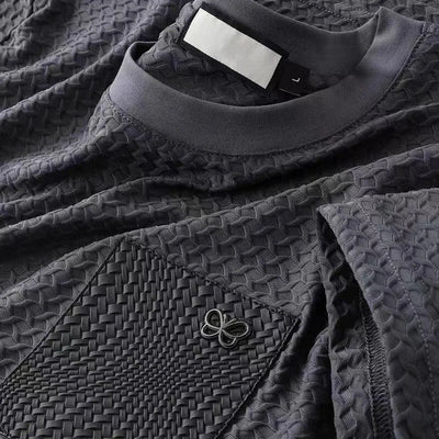 Waffle-Knit Jacqaurd Shirt