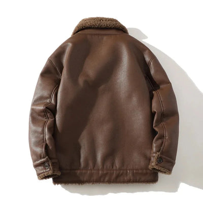 Fleece-Lined Leather Jacket