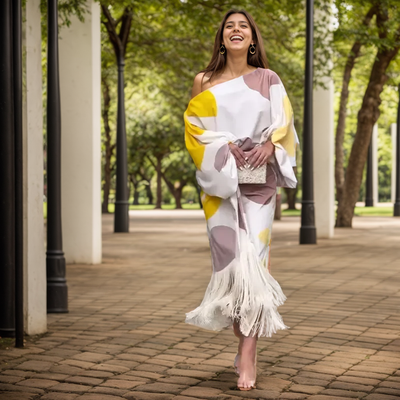 Talia™ | Satin Dress with Puff Sleeves
