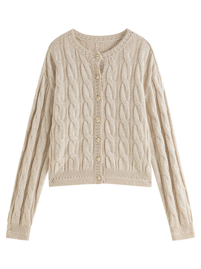 Cable Knit Cardigan Sweater