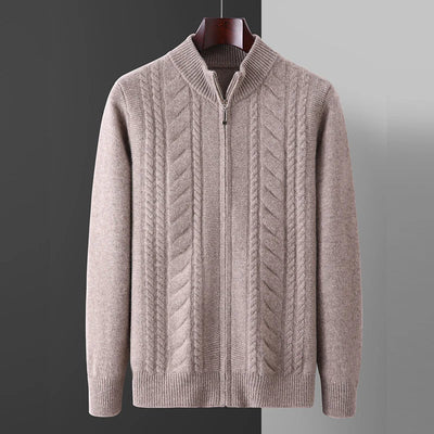 Mock Neck Zippered Chasmere Knit