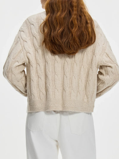 Cable Knit Cardigan Sweater