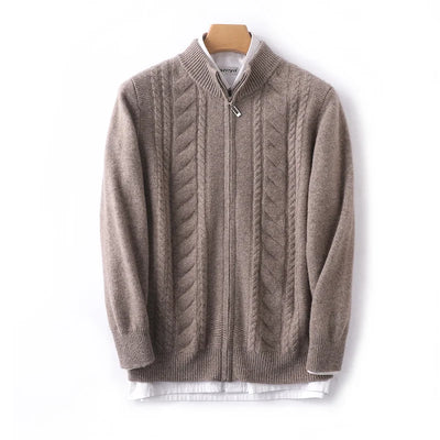 Mock Neck Zippered Chasmere Knit