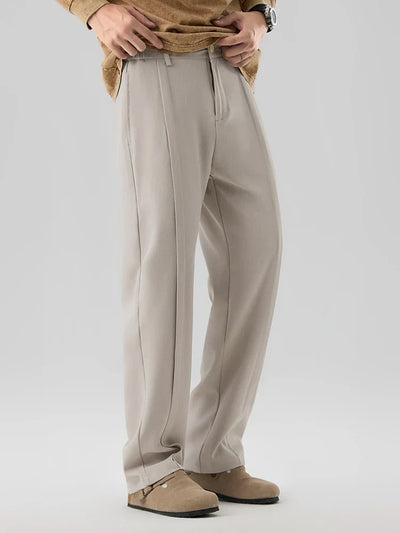 Straight Cut Pleated Pant