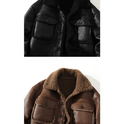 Fleece-Lined Leather Jacket