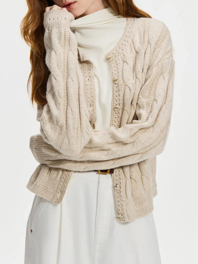 Cable Knit Cardigan Sweater