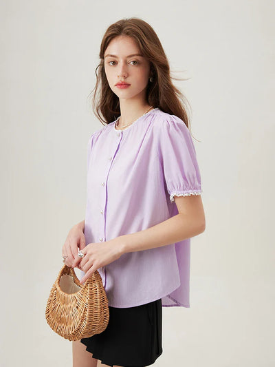 Amélie Violette Cotton Blouse