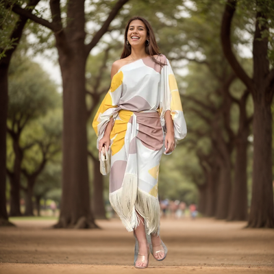 Talia™ | Satin Dress with Puff Sleeves