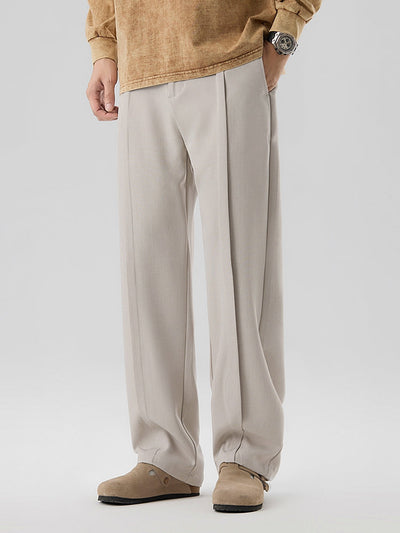 Straight Cut Pleated Pant