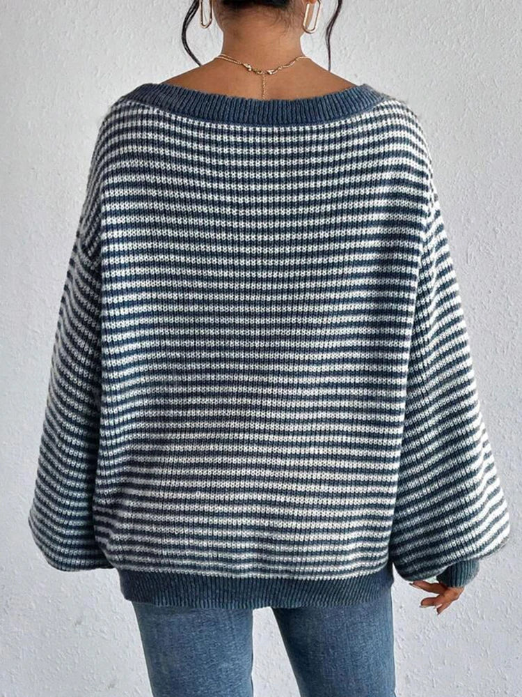 Lantern Sleeve Knitted Top