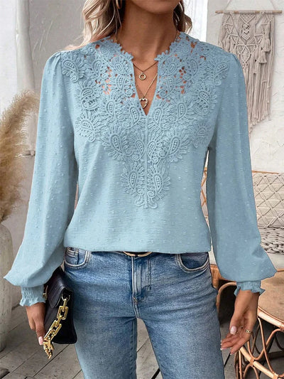 Clara™ Lace Detail V-Neck Blouse