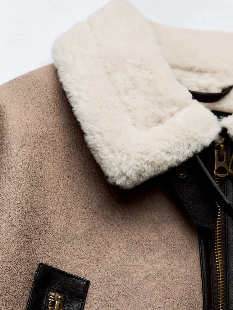 Cropped Sherpa Coat