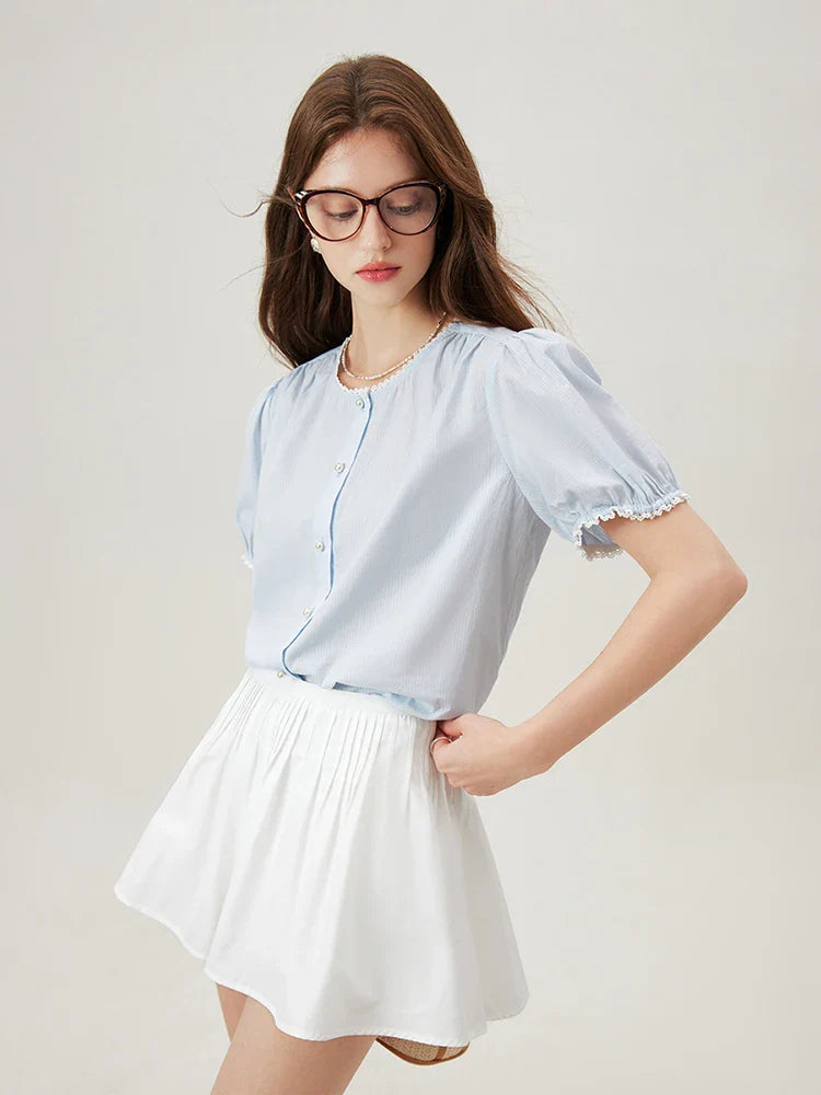 Amélie Violette Cotton Blouse