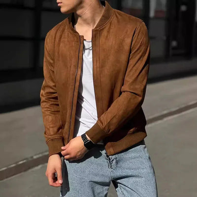 Marc Romano Suede Bomber Jacket