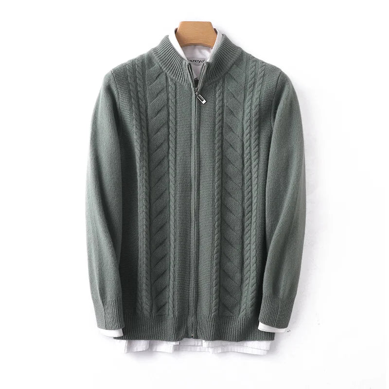 Mock Neck Zippered Chasmere Knit