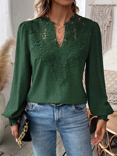 Clara™ Lace Detail V-Neck Blouse