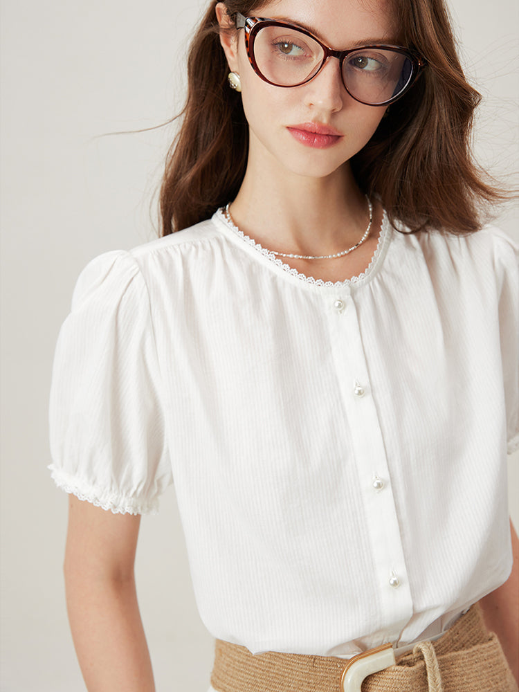 Amélie Violette Cotton Blouse