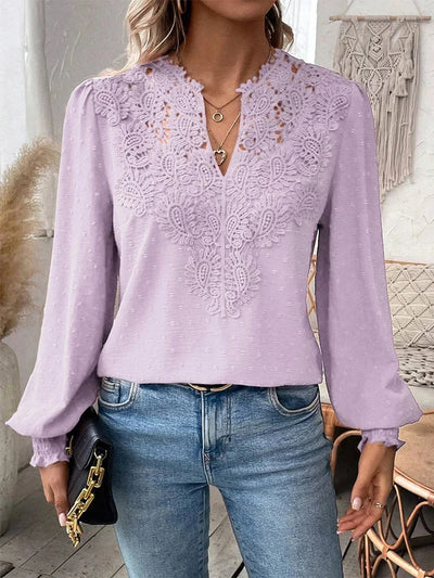 Clara™ Lace Detail V-Neck Blouse