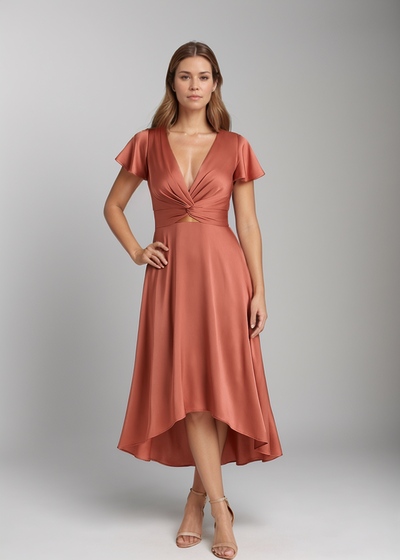 Elina™ | Midi Dress with Knot Detail