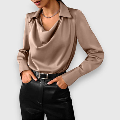 Alisa™ Satin Cowl Neck Blouse