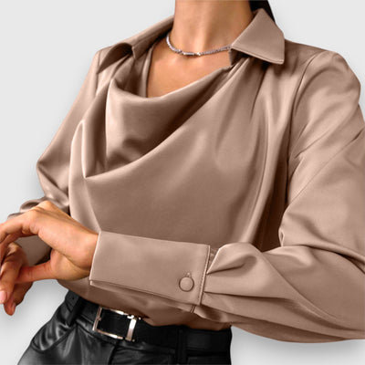 Alisa™ Satin Cowl Neck Blouse