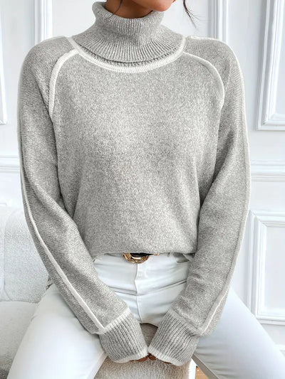 Contrasting Turtle Neck Sweater