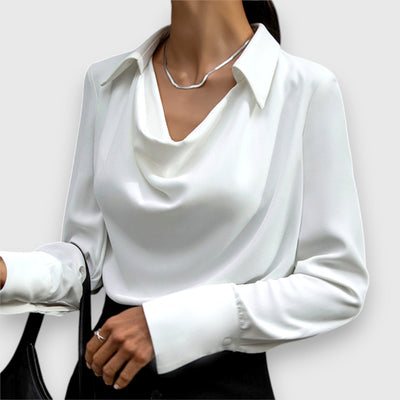 Alisa™ Satin Cowl Neck Blouse