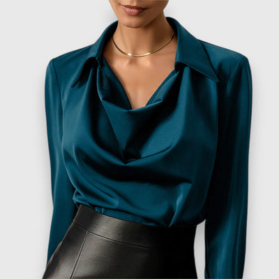 Alisa™ Satin Cowl Neck Blouse