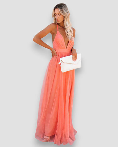 Lidia™ Deep V Maxi Dress