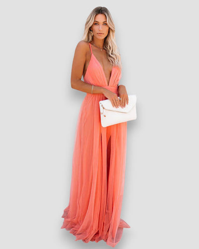 Lidia™ Deep V Maxi Dress