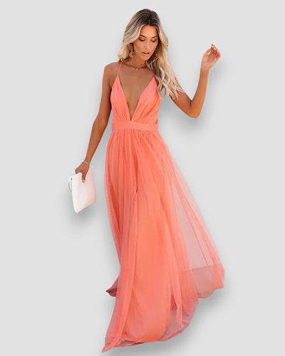 Lidia™ Deep V Maxi Dress