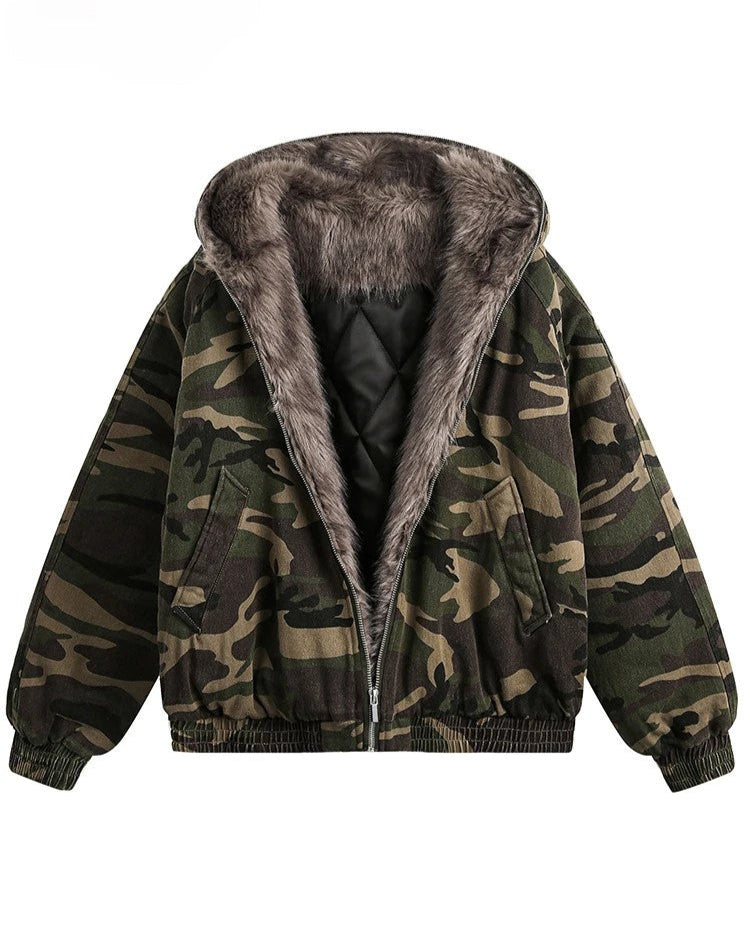 Fur Lined Camo Jacket