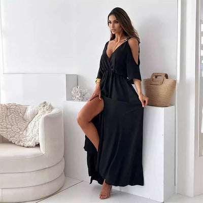 Valentina™ | Off-the-Shoulder Flowing Maxi Dress