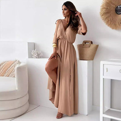 Valentina™ | Off-the-Shoulder Flowing Maxi Dress