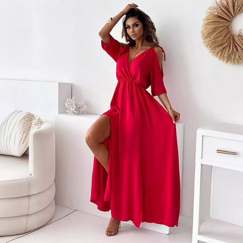 Valentina™ | Off-the-Shoulder Flowing Maxi Dress