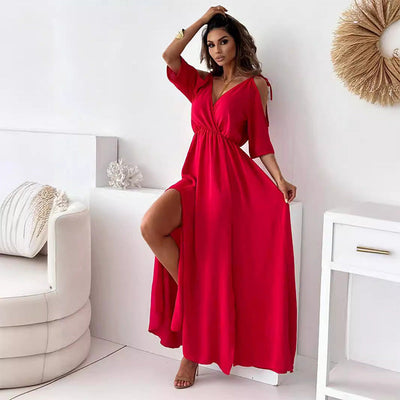 Valentina™ | Off-the-Shoulder Flowing Maxi Dress